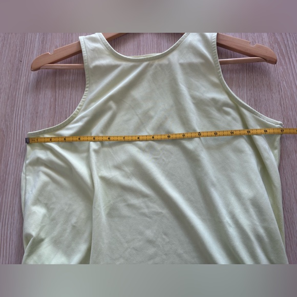 YOGALICIOUS 17” PTP Athletic Tank Top with Split Back, Yellow-Green, Size Small. - Picture 8 of 9